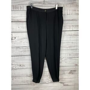 Ted Baker Luana Pants Trousers Crepe Ankle Sz 4 Black Career Office Minimalist